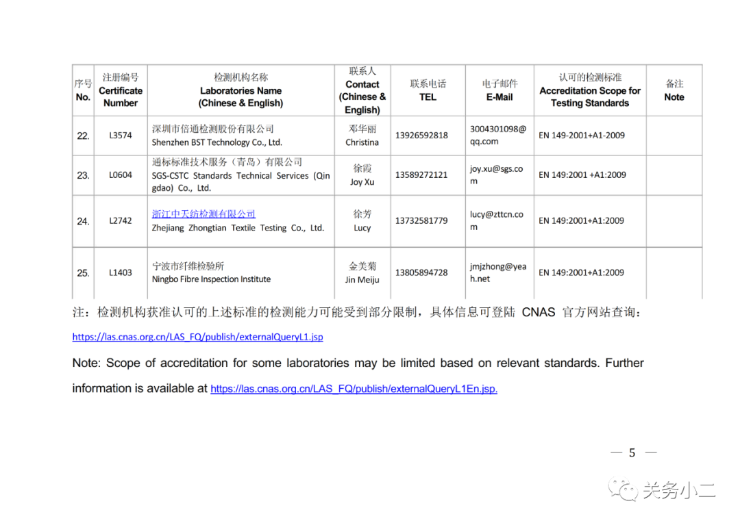 國(guó)內(nèi)具備歐盟CE認(rèn)證機(jī)構(gòu)名單及EN149/14683檢測(cè)機(jī)構(gòu)名單